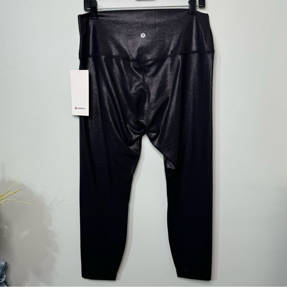Lululemon Align High Rise Pant Leggings Shine Radiant Foil Black Print 14 NWT - Picture 10 of 13